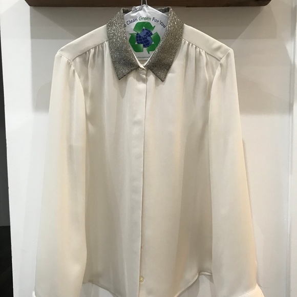 Banana Republic - Button Down w/ Metallic Collar - Picture 1 of 4